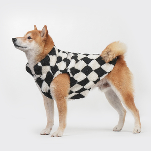 Chaqueta ajustable para perros a cuadros para perros pequeños, medianos y grandes, abrigo de poliéster cálido y acogedor para invierno, clima frío, estilo bonito - Product Image 4