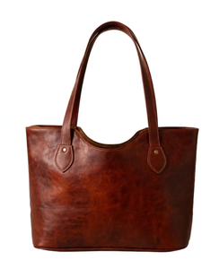 Sac fourre-tout personnalisé en cuir de chèvre, sac à bandoulière vintage fait main, sangle réglable, plusieurs poches, sac à main pour le travail quotidien, cadeau - Product Image 1