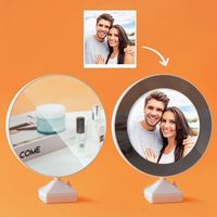 Cadre Photo Sublimation Blanc Diy Led Miroir Magique Avec Chargeur Usb Pour Cadeaux