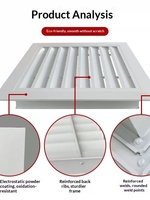 Grille de ventilation extérieure en alliage d'aluminium sur mesure, à persiennes, étanche à la pluie, pour sortie d'air conditionné, évacuation de salle de bain et retour d'air