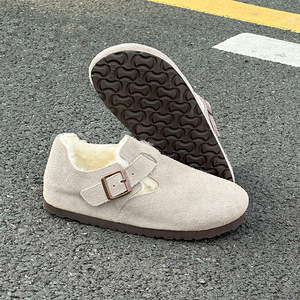 Chaussures d'hiver pour femmes en cuir véritable doublées de <span class=keywords><strong>fourrure</strong></span> de renard, légères, antidérapantes, à bout rond, pour un style élégant - Product Image 1