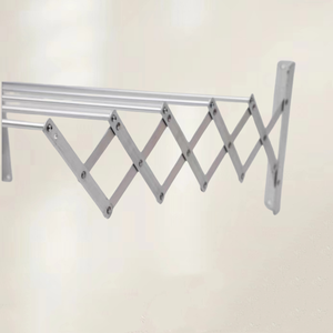 Séchoir à linge pliable mural de 60cm, étendoir rétractable en accordéon pour buanderie, salle de bain, tour - Product Image 3