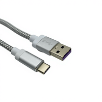 COMTON Personnalisé 1m 2m 5A USB vers Type C Chargeur de téléphone portable Charge rapide Blanc Données USB AVEC Câbles en maille PET/NYLON