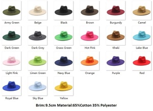 Sombreros Fedora para Mujer al por Mayor, de Ala Ancha Plana de 9.5cm, con Lazo a Juego, Nueva Tendencia de Alta Calidad 2023, Gran Venta - Product Image 2