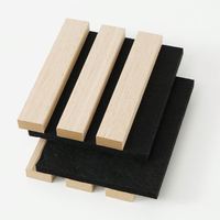 Panneau acoustique à lattes en bois, panneau mural insonorisant avec support en feutre pour bureau, chambre d'hôtel et couloir