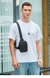 Sac de poitrine compact pour <span class=keywords><strong>homme</strong></span>, <span class=keywords><strong>petit</strong></span> <span class=keywords><strong>format</strong></span>, léger, sac bandoulière pour téléphone portable, portefeuille, cartes, usage quotidien en extérieur - Product Image 5