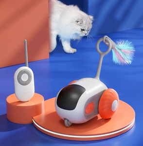 Hot <strong>Selling</strong> Pet Supplies Intelligent Self Boredom Smart Interactive Remote Control Electric Sports Car <strong>Cat</strong> <strong>Toy</strong> With Feathers - Product Image 1