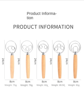 เครื่องตีแป้งขนมปังเครื่องผสมด้วยมือทำจากไม้เครื่องมืออบขนมปัง - Product Image 4