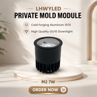 Module LED GU10 à moule privé 7W 3500K Blanc Chaud D50 Downlight en Aluminium Forgé à Froid 1070 Haute Luminosité Moderne Résidentiel