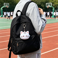 Porte-clés en peluche tête de chat mignon en gros, mini-animaux en peluche doux, breloques de sac, jouets personnalisés en peluche pour cadeau