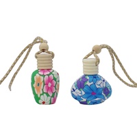 Argile polymère décoration de voiture odeur parfum désodorisant pendentif verre parfum suspendu diffuseur bouteille
