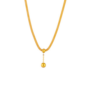Korean Style Gold Tassel Pendant Necklace Stainless Steel Chain Party Jewelry - Product Image 5