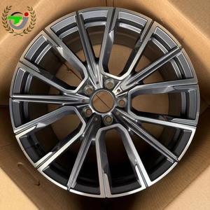 Streamlined Split Multi <b>Spoke</b> Monoblock Forged Alloy Rim With Center Cap Custom Color Multiple Sizes Machined Surface <b>Wheel</b> - Product Image 1
