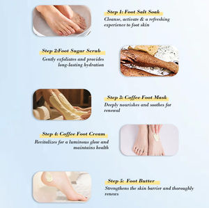 Kit de soin des <span class=keywords><strong>pieds</strong></span> à l'odeur océanique en 5 étapes, masque exfoliant pour les <span class=keywords><strong>pieds</strong></span>, crème, beurre pour des <span class=keywords><strong>pieds</strong></span> lisses et revitalisés - Product Image 4