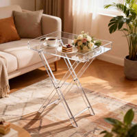 Tragbarer Balkon-Freizeittisch Maßgefertigter Acryl-Kaffeetisch Klappbarer Esstisch für Wohnzimmer und Camping-Möbel