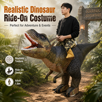 Costume gonflable de dinosaure pour adulte, étanche, 1,8 m, prêt à être expédié, accessoire d'Halloween, tenue à chevaucher, commande en gros directe d'usine