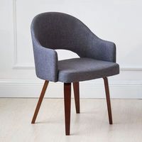 Fauteuil d'appoint monoplace en bois massif, style nordique moderne et minimaliste, avec dossier rembourré, démontable pour l'ameublement domestique