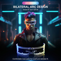 Lunettes à visière LED Cyberpunk de haute technologie, multi-modes, lumineuses, électroniques, pour les soirées, les bars, les DJ, la vie nocturne
