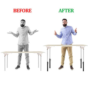 Metal <strong>Table</strong> <strong>Leg</strong> <strong>Extender</strong> for Workbench Folding &amp; Height Adjustable Straight/Curved <strong>Legs</strong> - Product Image 3