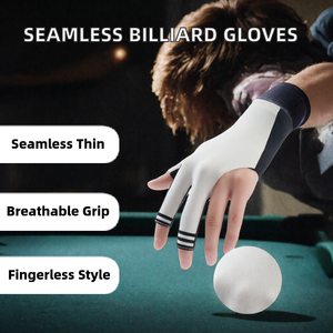 Gants de billard professionnels sans coutures, fins, respirants, antidérapants, en polyester soie glacée, sans doigts, pour snooker, sans traces - Product Image 6