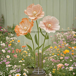 Grandes fleurs en papier réaliste Poppy Giant pour les vitrines des centres commerciaux et les décorations de <span class=keywords><strong>mariage</strong></span>, grandes fleurs en papier froissé - Product Image 4