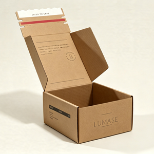 Self-locking Kraft Corrugated Mailer <b>Box</b> with Matt Lamination and Custom Logo for Cosmetic & Skincare Industries - Product Image 1