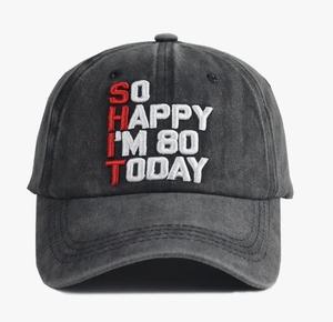 Gorra de béisbol So Happy I'm 80 Today para mujeres y hombres, gorra de algodón clásica Retro Vintage bordada ajustable - Product Image 1