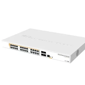 Mikrotik CRS328-24P-4S + RM 24 port Gigabit Ethernet yönlendirici/anahtarı ile dört 10Gbps SFP + portları 1U rackmount kasa