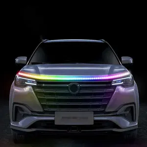 Ledカーフードライトストリップユニバーサルエンジンフードガイド装飾ライトバー自動ヘッドライト車デイタイムランニングライト