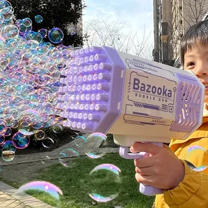69 Holes Kids Gatling Bubble Gun Toy Charging Electric Automatic Bubble Machine Outdoor Soap Water Christmas Gift