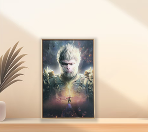 Đen huyền thoại Wukong nghệ thuật in -- trang trí tường anh hùng thần thoại Trung Quốc - Product Image 3