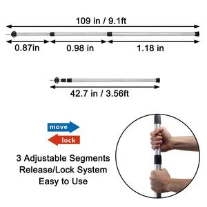 2025 Thiết Kế Mới 2 Pcs Bạc Có Thể Điều Chỉnh Tarp Ba Lan Đi Bộ Đường Dài Telescoping Nhôm Que Xách Tay Mái Hiên Ba Lan Cho Cắm Trại - Product Image 2