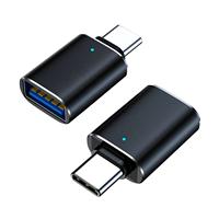 Adaptador USB-C OTG LED con Logotipo Personalizado, Nuevo, para Laptop, Teléfono Móvil y Juegos, Material de Aleación de Aluminio, Carga de 3.25A 20V, para Escritorio