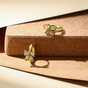 Orecchini a Farfalla Classici da Donna Bestseller, Placcati in <span class=keywords><strong>Oro</strong></span> 18K, Acciaio Inossidabile Impermeabile, Gioielli con Zirconi per Feste - Product Image 2