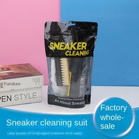 Kit d'entretien de chaussures de combinaison de nettoyage de baskets en trois pièces avec brosse à serviette propre