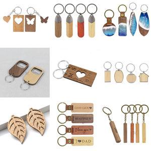 Porte-clés « Je t'aime pour toujours » et porte-clés vierges peuvent être personnalisés avec un laser sur bois pour un <span class=keywords><strong>cadeau</strong></span> de fête <span class=keywords><strong>des</strong></span> pères - Product Image 6