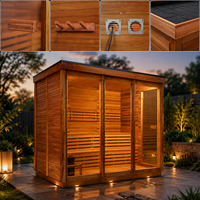 Sauna extérieur de grande taille, imperméable, en bois de cèdre rouge, pour la maison