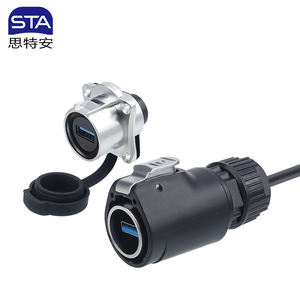 Кабель-удлинитель STA LP24 USB 3.0 IP68, 0.5м/1м/2м/3м, с разъемами «мама» и «папа» для передачи данных, зарядки и использования в аэрокосмической отрасли - Product Image 1