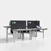 Bureau debout électrique motorisé écologique pour 4 personnes Table de bureau silencieuse et rapide pour la maison et les meubles de travail