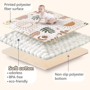 Trampolín Unisex para sala de estar, juguete suave, alfombrilla para suelo infantil, a prueba de humedad, Cuadrado Hexagonal para gatear para gimnasio, corralito - Product Image 4