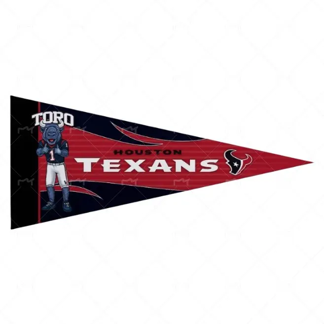 Custom High Quality Houston Texans NFL Mascot Mini Pennant