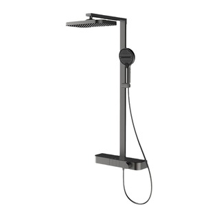 Vimijia Douche de luxe murale réglable eau chaude et froide, grande barre de douche carrée avec pulvérisation supérieure, accessoires de salle de bain - Product Image 1