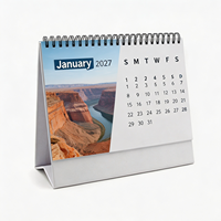 Calendrier mural de table de taille standard avec impression de logo personnalisé, impression couleur intégrale, organisateur de bureau mensuel, vente en gros pour le bureau
