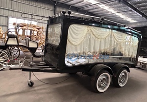 Customized Retro European Style Funeral Coffin Car Funeral Ceremony Coffin Carriage <b>Trailer</b> Non-powered Funeral Hearse - Product Image 5