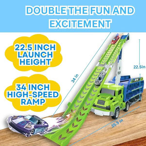 Juego de Trenes de Juguete con Rieles, 6 Autos de Aleación Fundida a Presión, Deslizamiento Inercial, Ascenso y Descenso, Camión Deformable, Juguete Educativo para Niños, RTR - Product Image 4