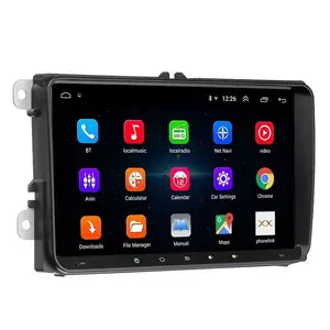 Autoradio 9 pouces double din Android 12 avec miroir vidéo stéréo 1024*600 HD 1080P Système d'autoradio lecteur DVD pour Vw