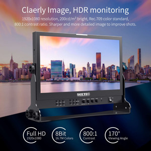 ATEM156S SEETEC มอนิเตอร์15.6นิ้ว3G-SDI HDMI Full HD 1920x1080มัลติกล้องออกอากาศพร้อมช่องสี่เหลี่ยม - Product Image 3