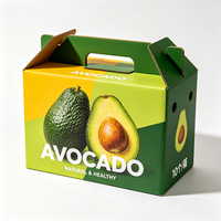 Luxe avocado verpakkingsdoos met handvat, hoogwaardig golfkarton, fruit cadeaudoos, groothandel