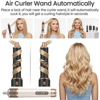 Set Penata Rambut Multifungsi untuk Penggunaan Komersial, Sikat Udara Panas untuk Mengeringkan, Menyisir, Mengeriting, Meluruskan, 6 in 1 Multi-styler Rambut