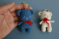 Porte-clés en fil de coton, animaux en crochet amigurumi, ours en peluche, poupées tricotées à la main (amigurumi), ours en peluche en gros